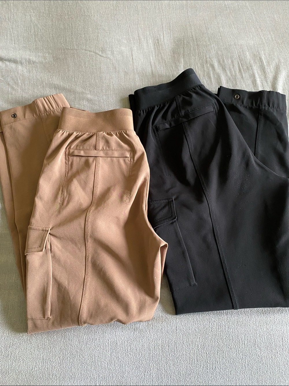 Two Athleta Endless Cargo Pants Tan and Black Size 4